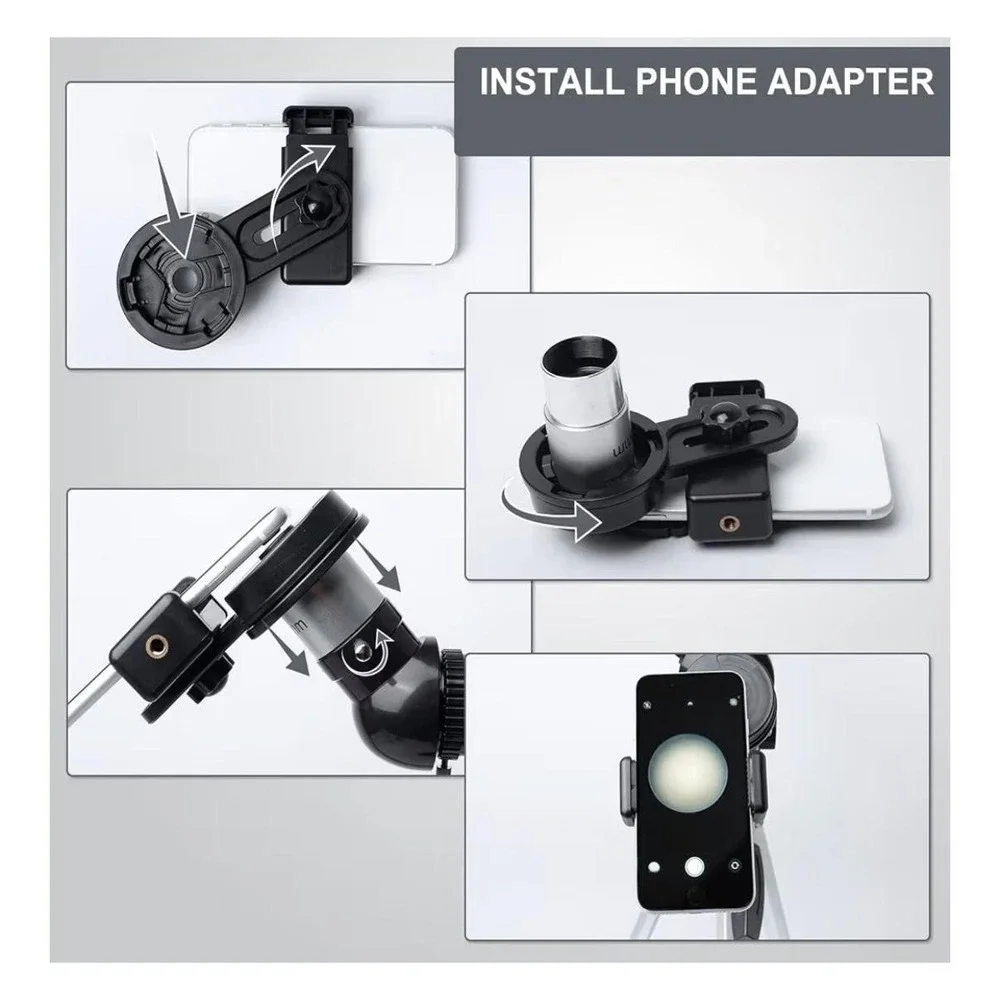 HEXEUM 70mm Astronomical Telescope Refractor Altazimuth Tripod Phone Mount